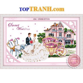 Tranh thêu cô dâu chú rể